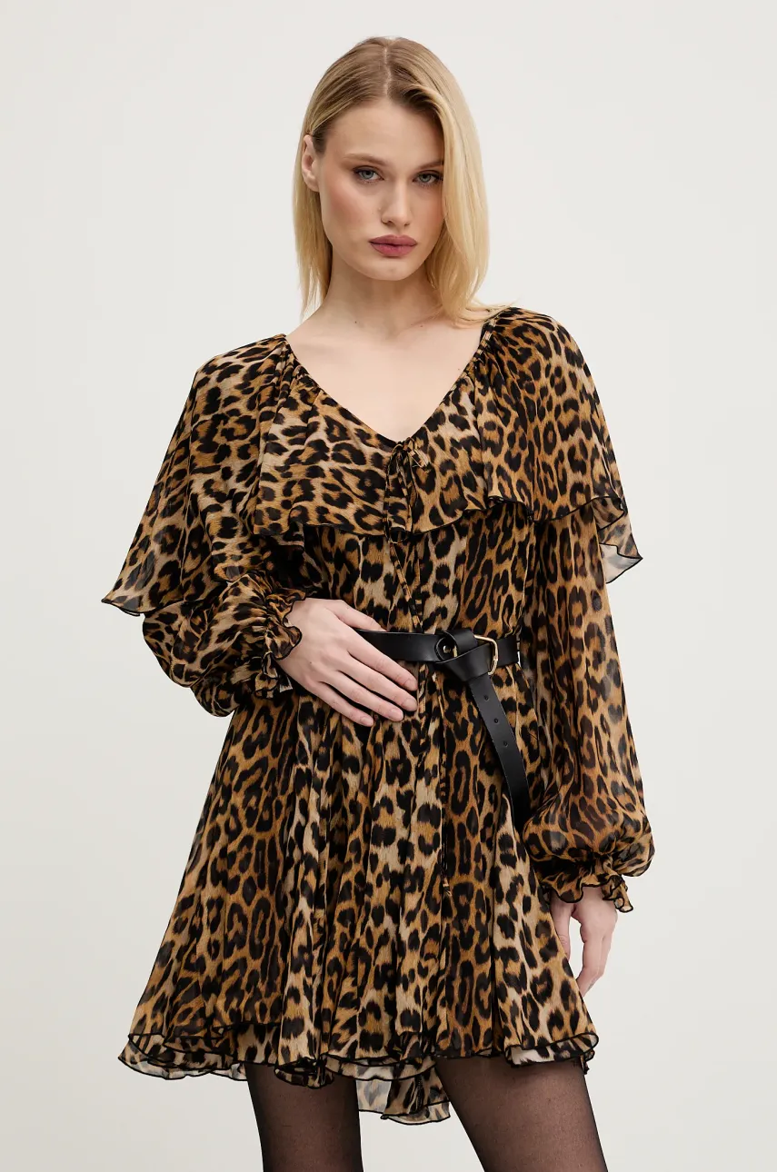 Aniye By rochie culoarea bej, mini, evazată, 185819