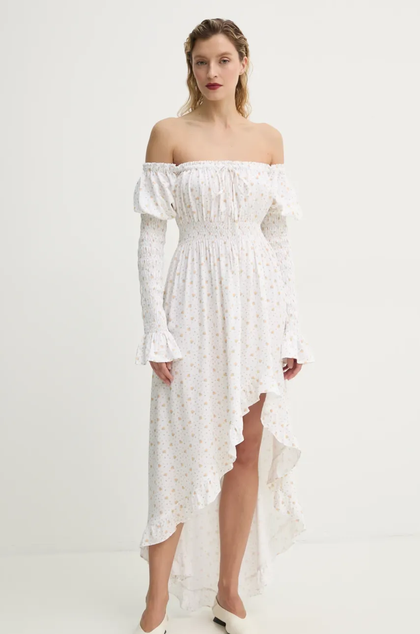 The Sleeper rochie culoarea alb, maxi, evazată, WADR02F013N