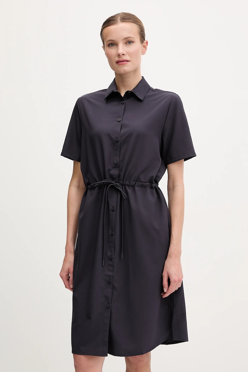 Jack Wolfskin rochie Waimea culoarea bleumarin, mini, drept, A63887 Jack Wolfskin rochie Waimea culoarea bleumarin, mini, drept, A63887