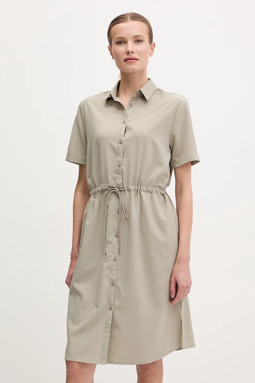Jack Wolfskin rochie Waimea culoarea verde, mini, drept, A63887 Jack Wolfskin rochie Waimea culoarea verde, mini, drept, A63887