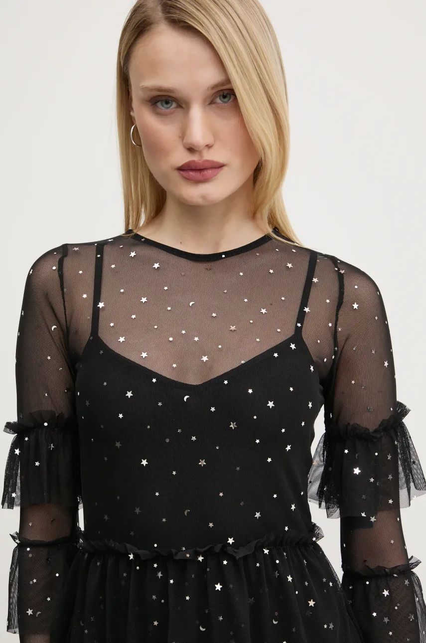 Платье Never Fully Dressed Star Mesh цвет чёрный maxi прямое NFDDR1804 Платье Never Fully Dressed Star Mesh цвет чёрный maxi прямое NFDDR1804