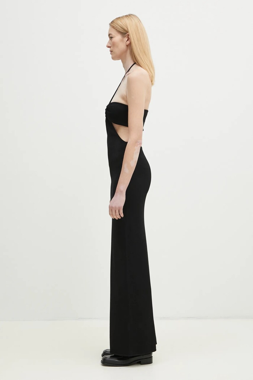 Сукня Coperni Knitted Halter колір чорний maxi облягаюча COPML135Y3010
