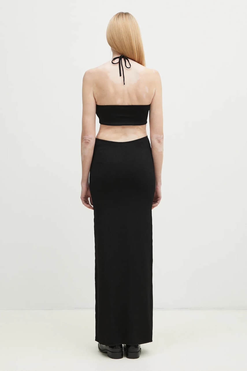 Сукня Coperni Knitted Halter колір чорний maxi облягаюча COPML135Y3010