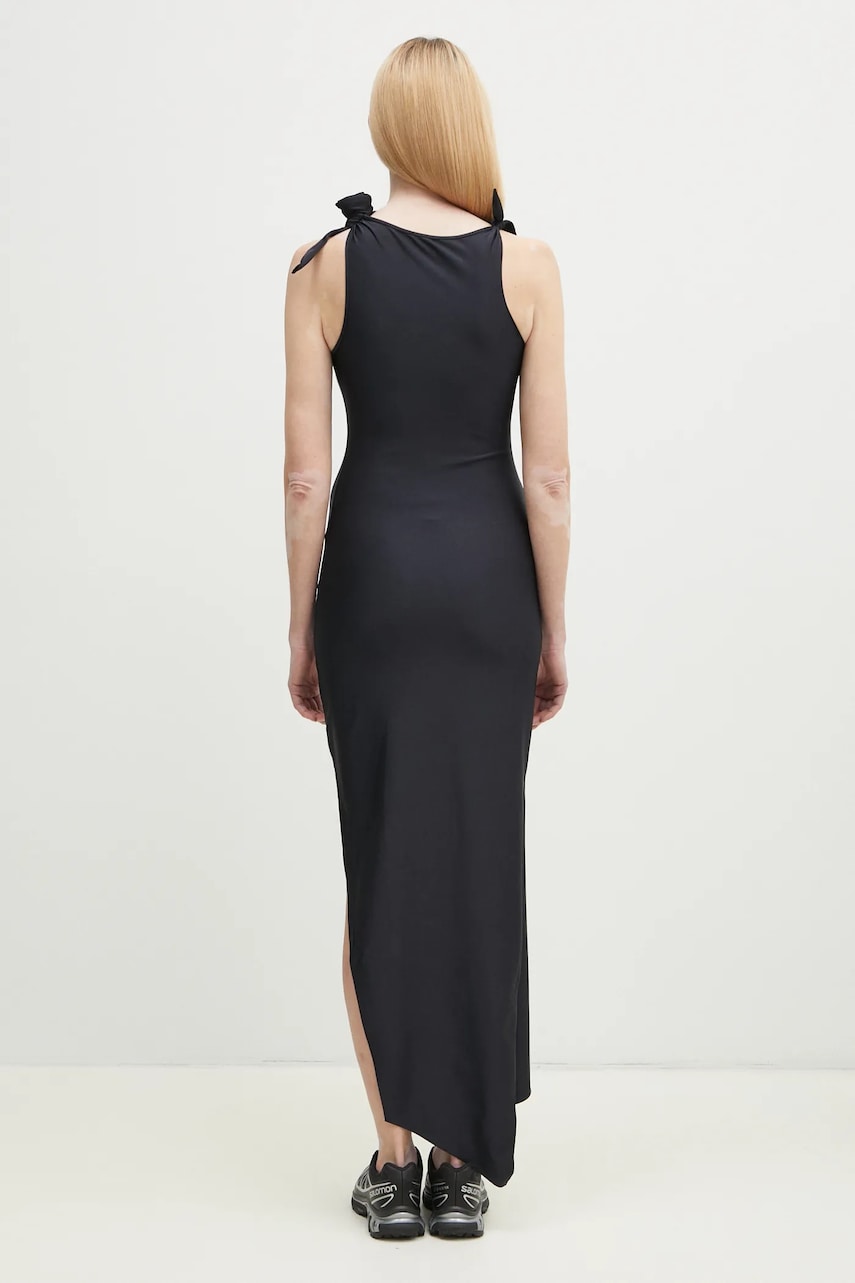 Сукня Coperni Asymmetric Flower колір чорний maxi облягаюча COPR44545C