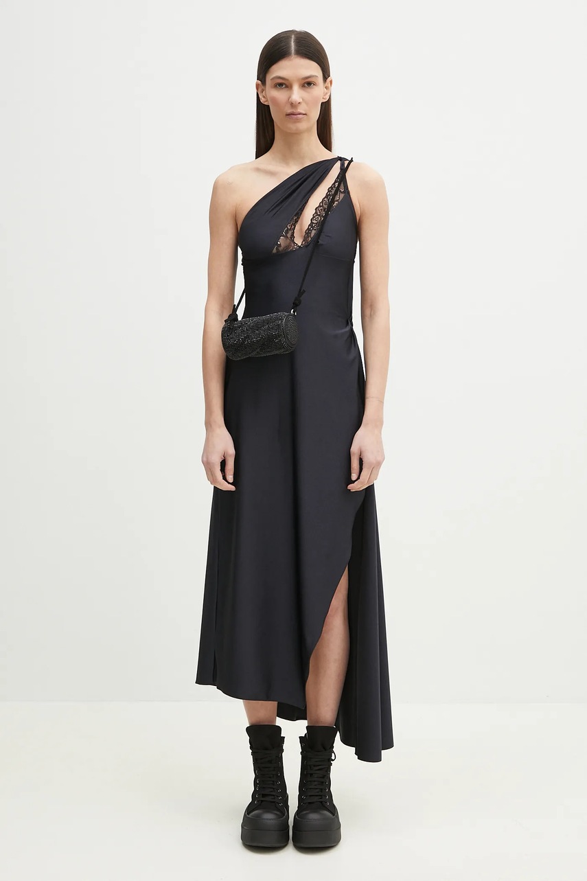 Сукня Coperni Asymmetric Long колір чорний maxi розкльошена COPR135545