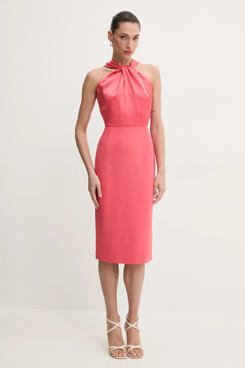 Платье BOSS цвет розовый midi облегающее 50537904 Платье BOSS цвет розовый midi облегающее 50537904