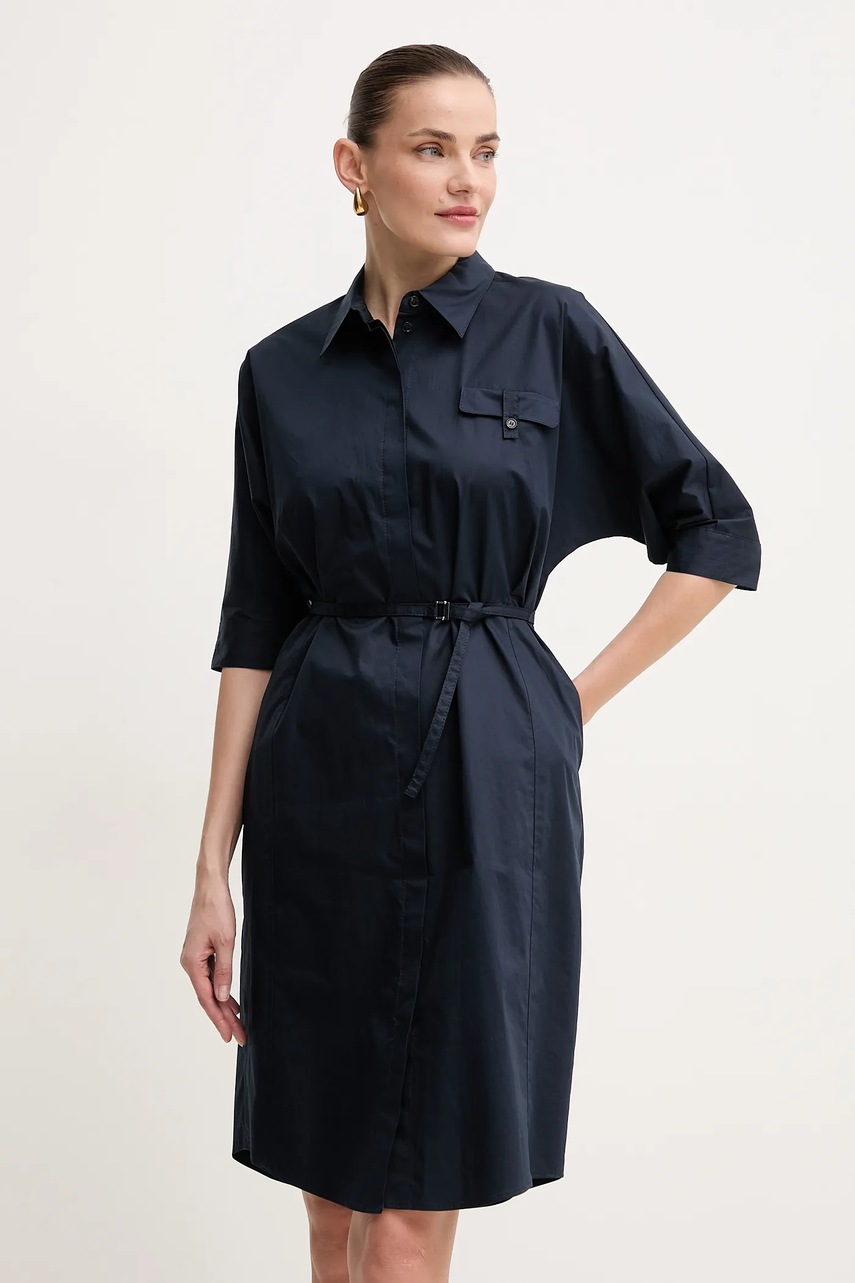 BOSS rochie culoarea bleumarin, mini, dreaptă, 50537980