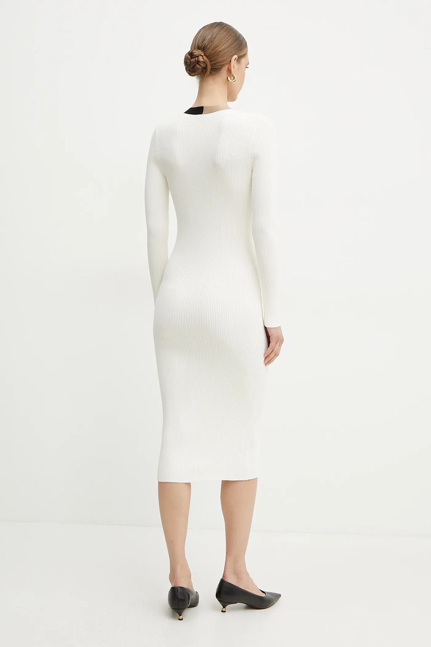 Платье BOSS цвет бежевый midi облегающее 50537746 Платье BOSS цвет бежевый midi облегающее 50537746