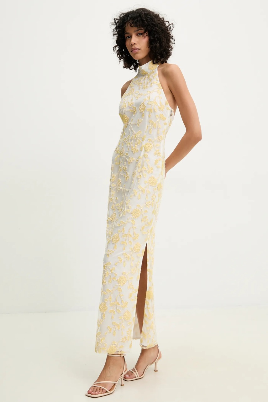 Платье Rotate цвет жёлтый maxi облегающее 113674858