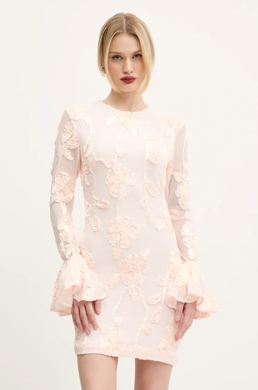 Rotate rochie culoarea roz, mini, mulată, 1136923042