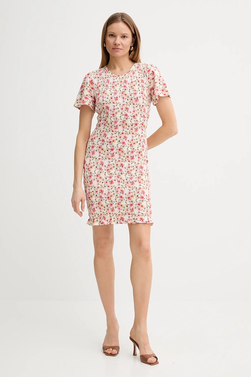 Сукня Guess CLAIRE колір бежевий mini облягаюча W5GK34 KCSA2