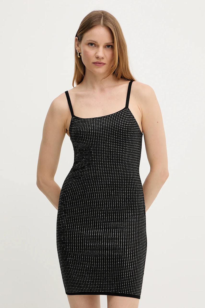 Сукня Guess KHLOE колір чорний mini облягаюча W5GK45 Z3MN2