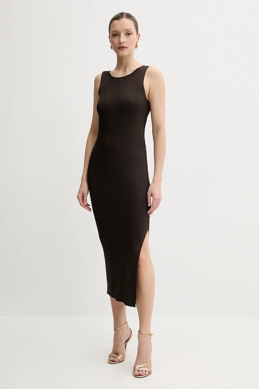 Сукня Guess JIULIA колір коричневий maxi облягаюче W5GK47 Z3L10
