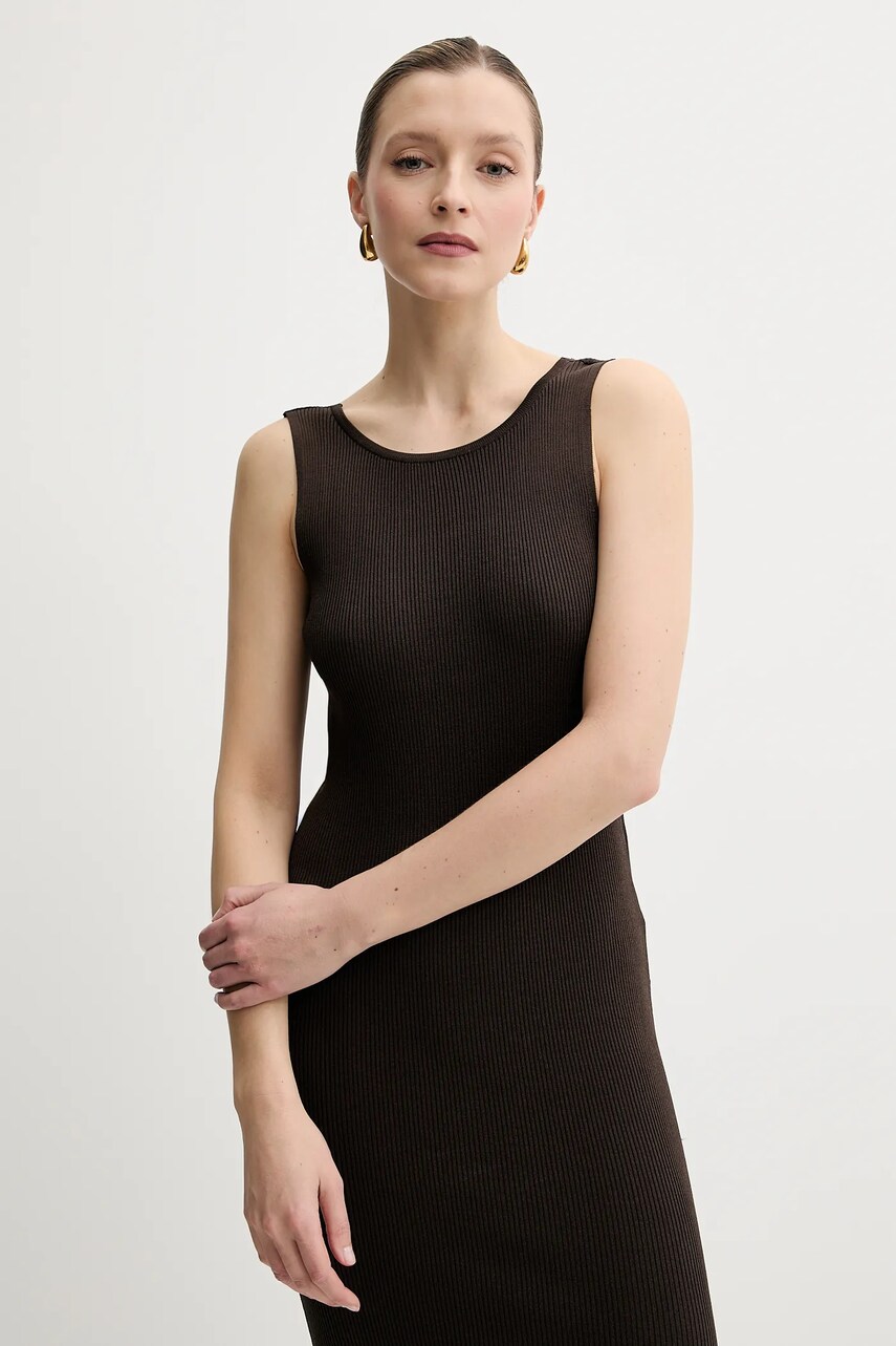Сукня Guess JIULIA колір коричневий maxi облягаюче W5GK47 Z3L10