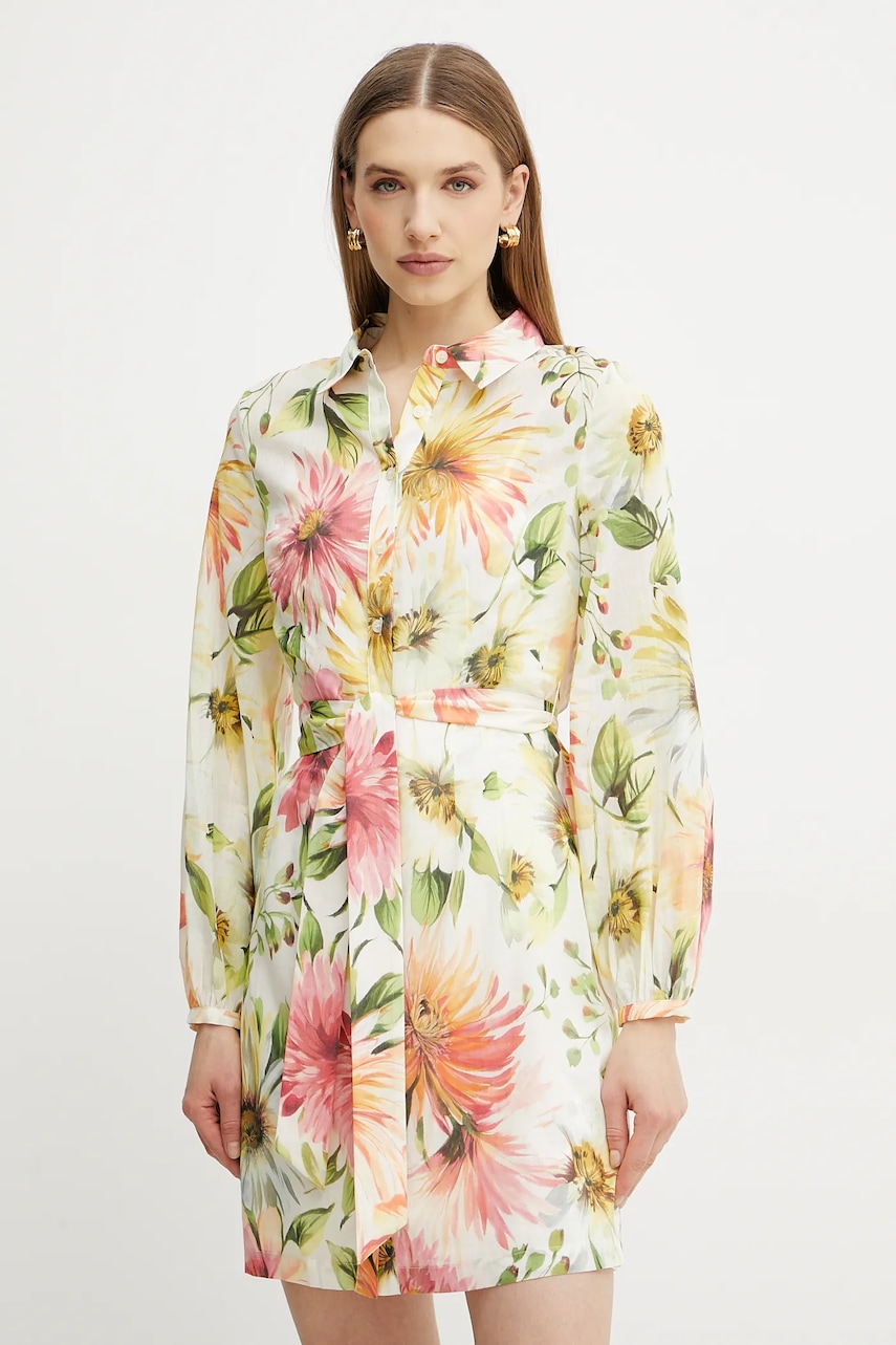 Šaty Guess FAITH béžová barva, mini, W5GK65 WH6C0