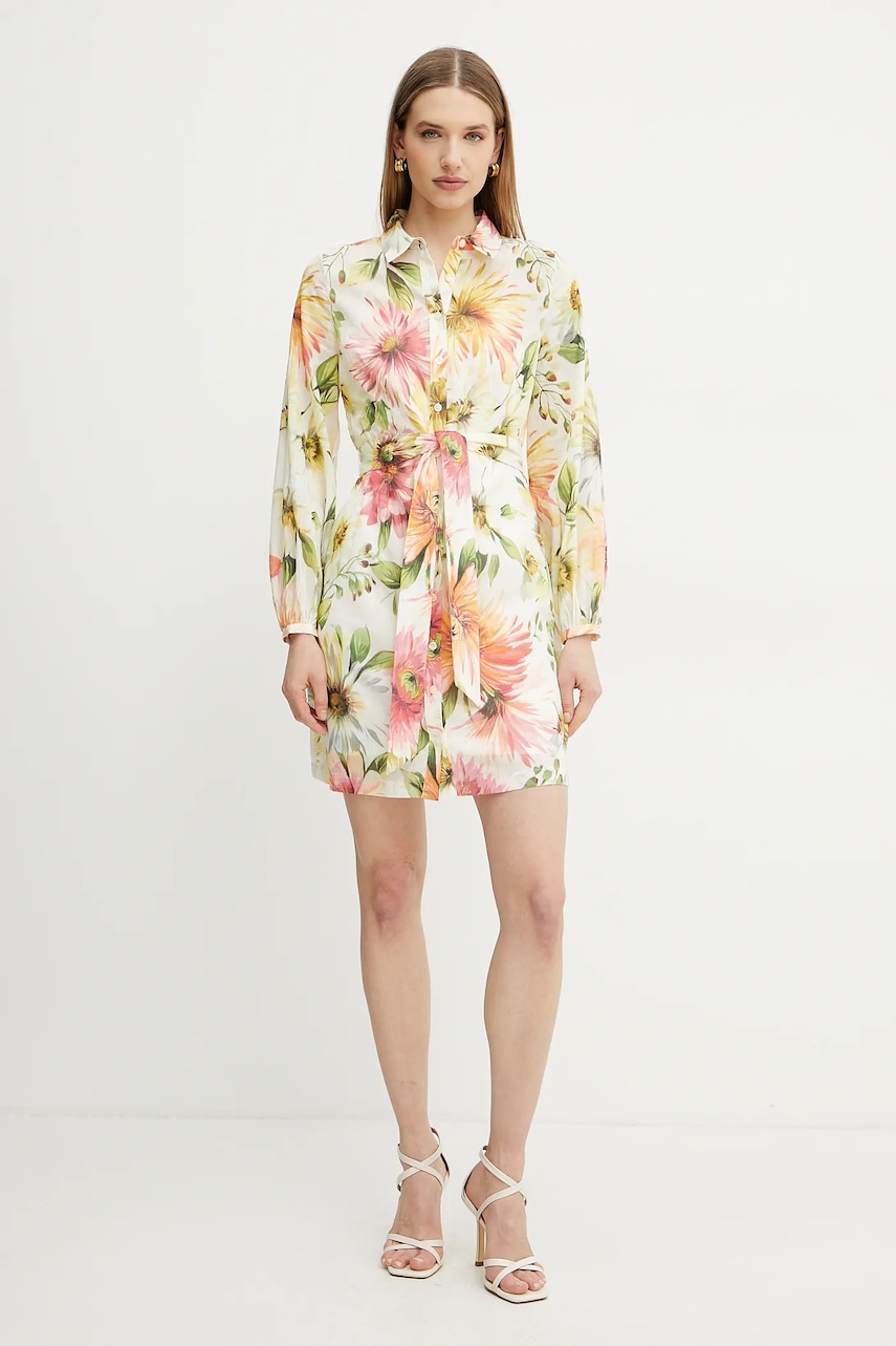 Платье Guess FAITH цвет бежевый mini расклешённое W5GK65 WH6C0 Платье Guess FAITH цвет бежевый mini расклешённое W5GK65 WH6C0