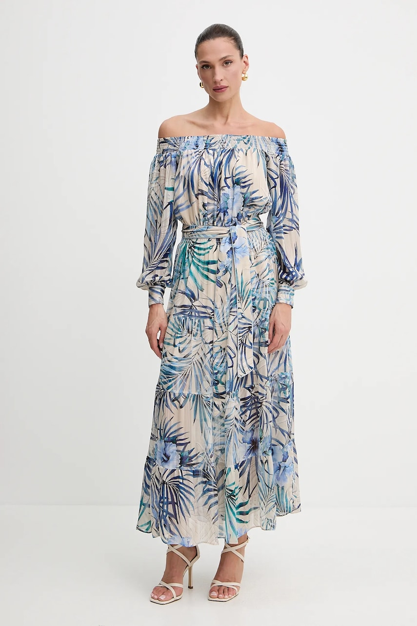 Levně Šaty Guess JOSEE modrá barva, maxi, W5GT16 WH9Z2