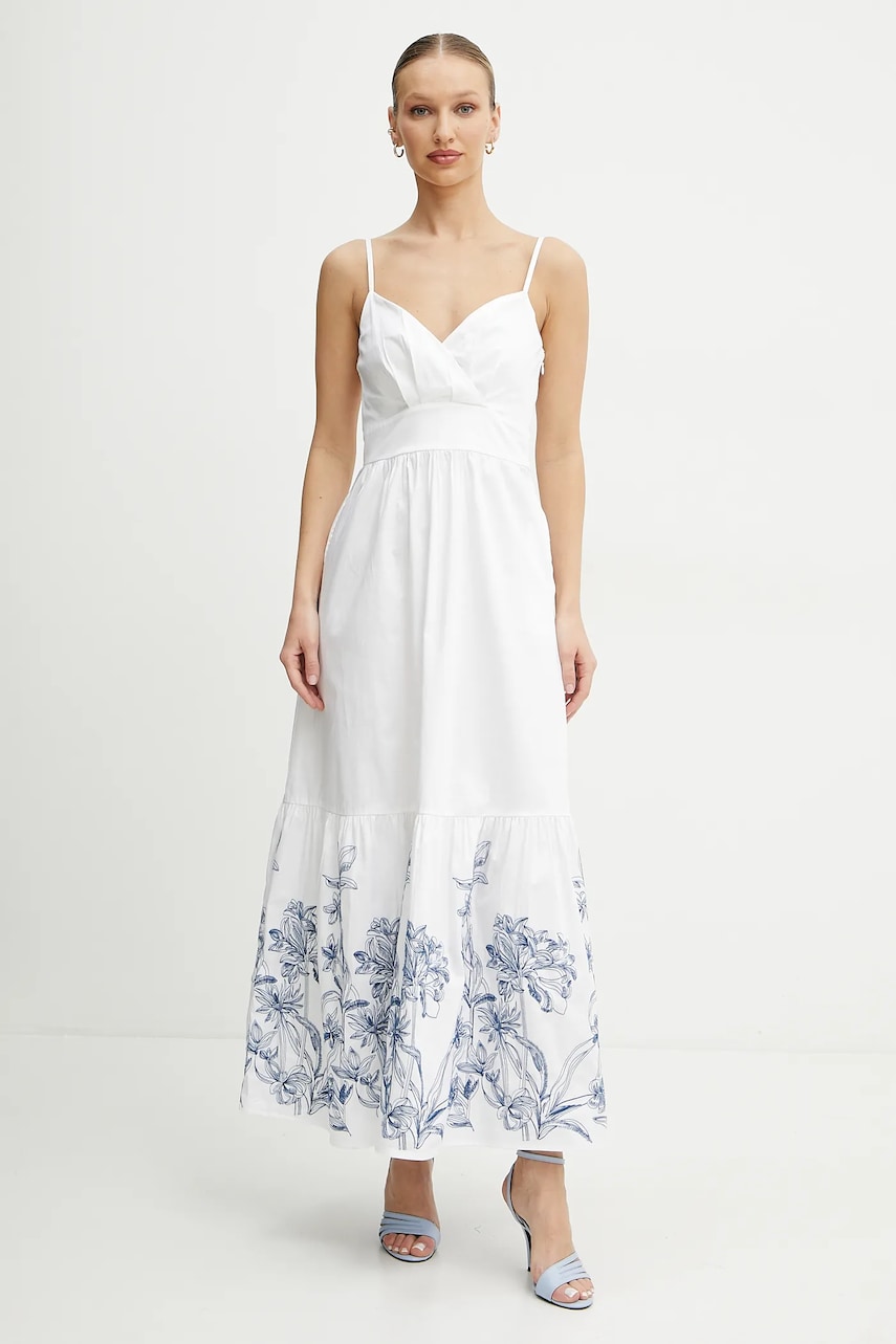 Платье Guess цвет белый maxi расклешённое W5GT26 WH580 Платье Guess цвет белый maxi расклешённое W5GT26 WH580
