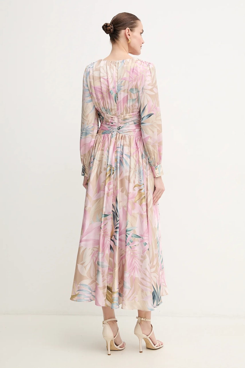 Сукня Guess HELENE колір рожевий maxi розкльошена W5PK1U WD8G2
