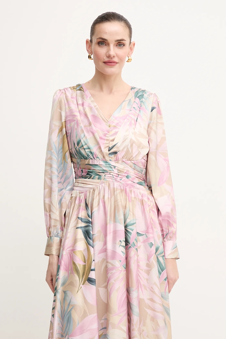 Сукня Guess HELENE колір рожевий maxi розкльошена W5PK1U WD8G2