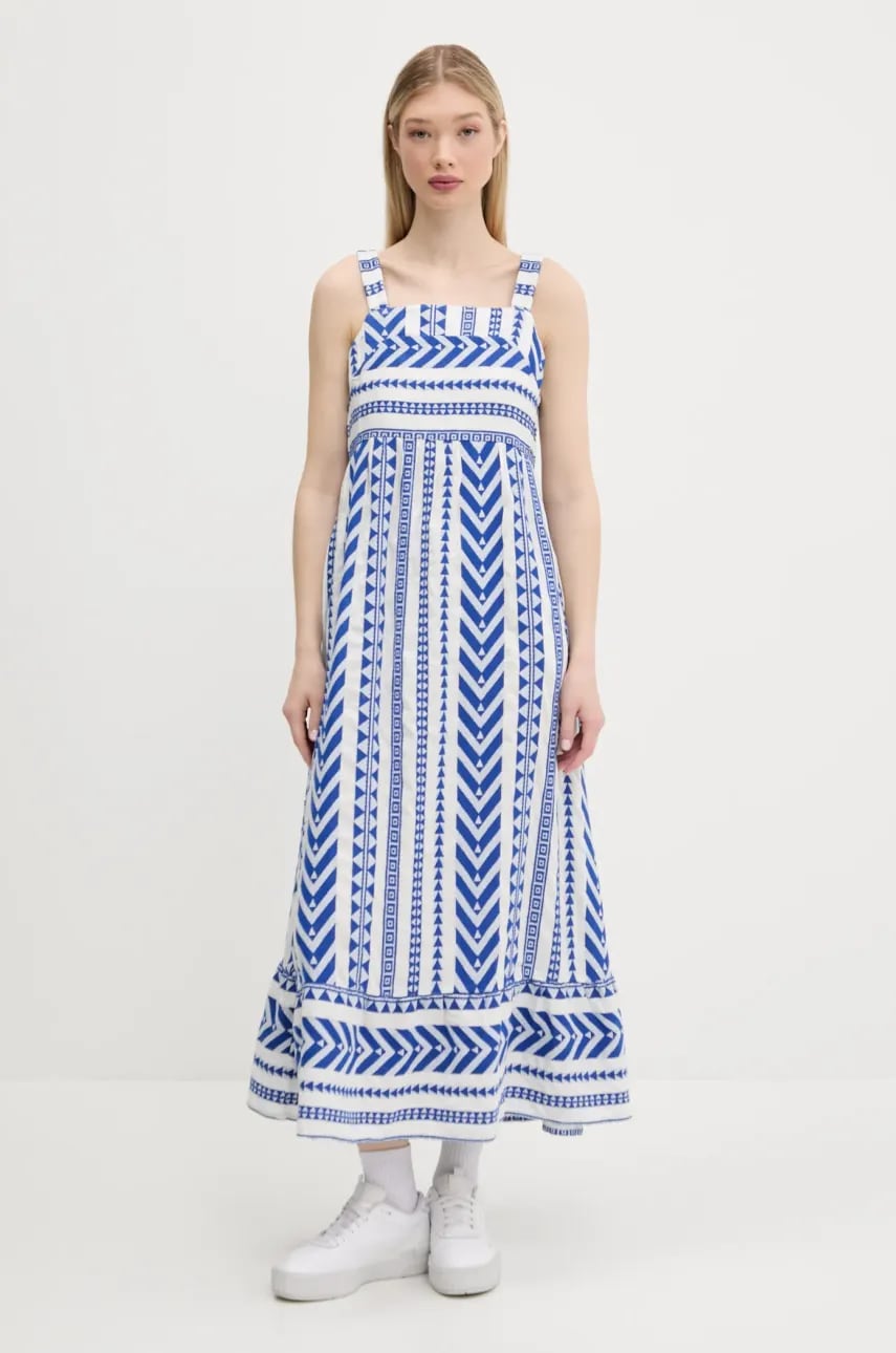 Сукня Superdry колір білий maxi розкльошена W8011872A-F1W