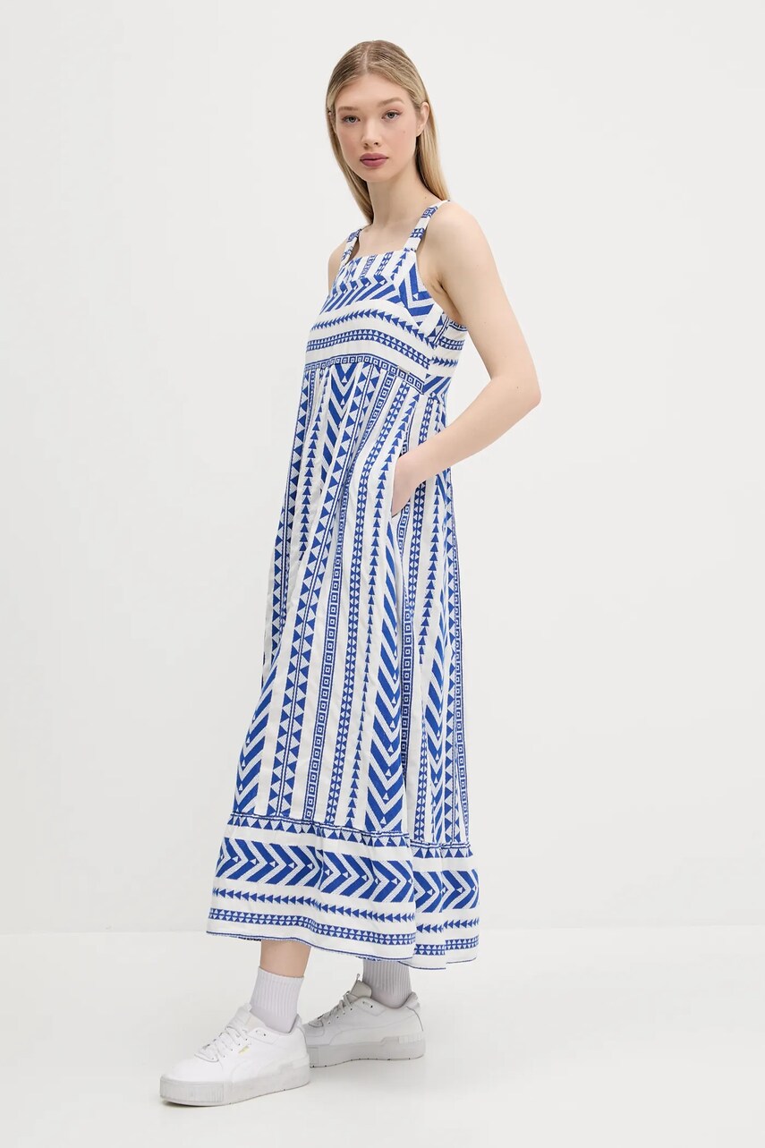 Сукня Superdry колір білий maxi розкльошена W8011872A-F1W
