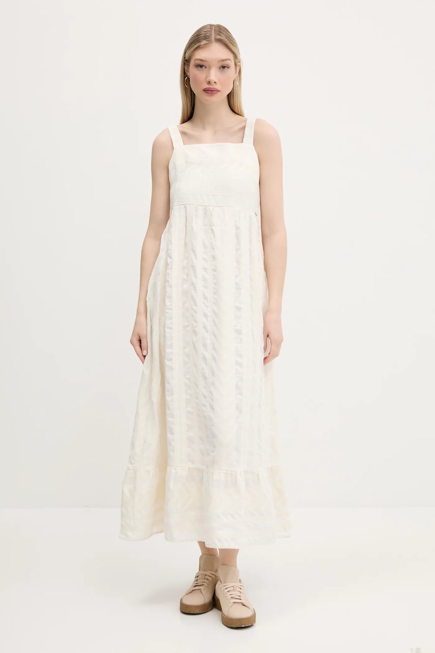 Superdry rochie culoarea bej, mini, evazată, W8011872A-ZEA