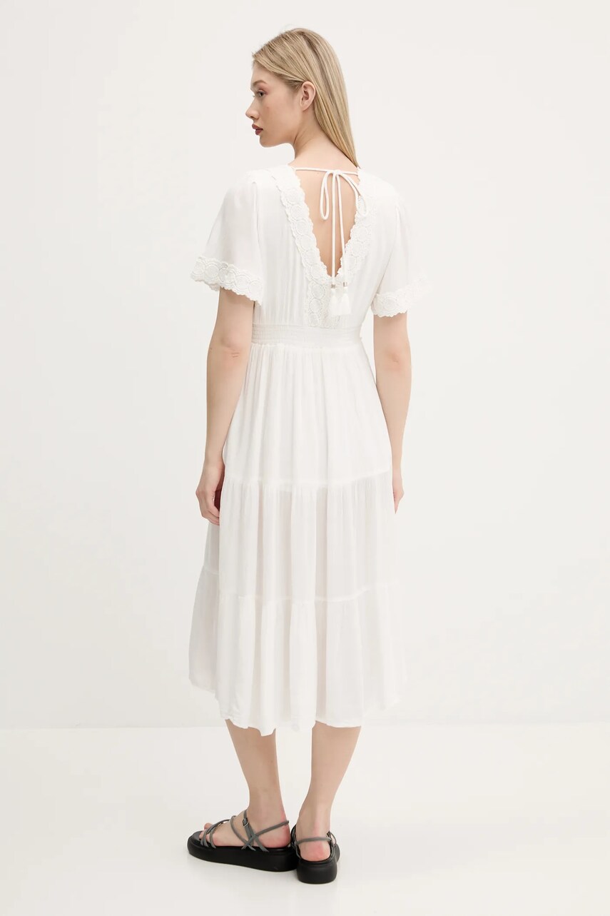 Сукня Superdry колір білий midi розкльошена W8011891A-71D