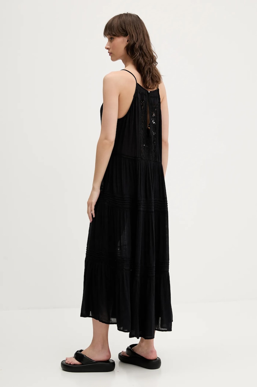 Сукня Superdry колір чорний midi розкльошена W8011908A-02A