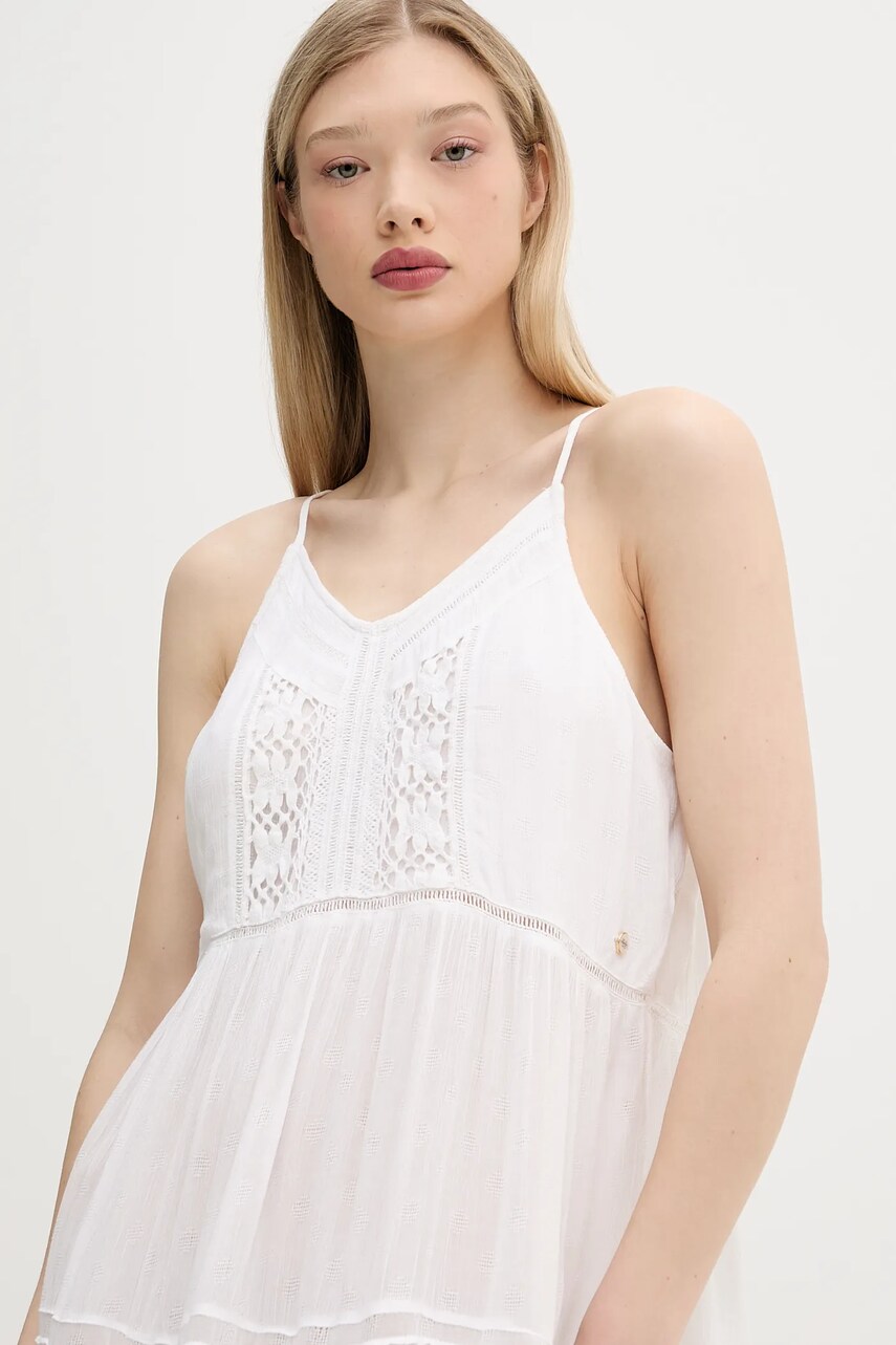 Сукня Superdry колір білий maxi розкльошена W8011908A-71D