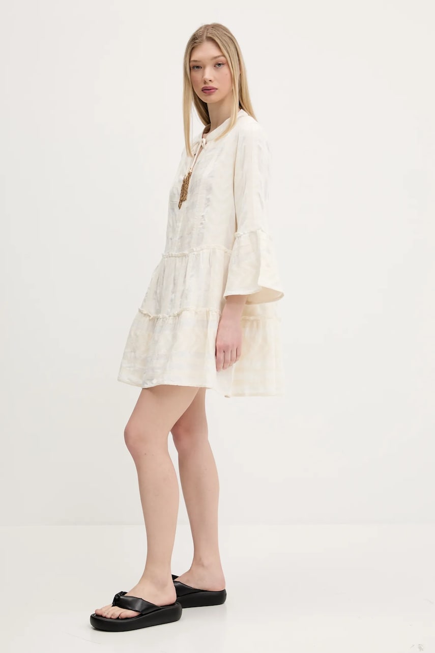 Сукня Superdry колір бежевий mini розкльошена W8011916A-ZEA