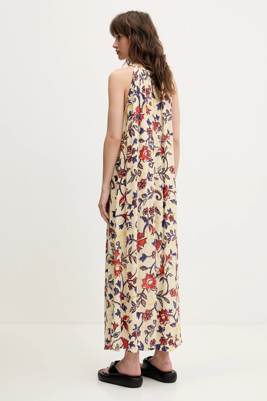 Сукня Superdry колір бежевий maxi розкльошена W8011954A-F7X