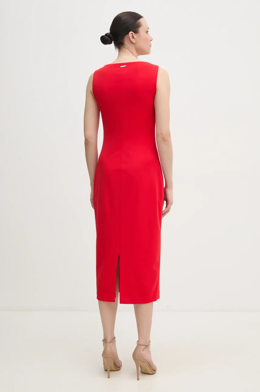 Платье Calvin Klein цвет красный midi облегающее K20K208140 Платье Calvin Klein цвет красный midi облегающее K20K208140