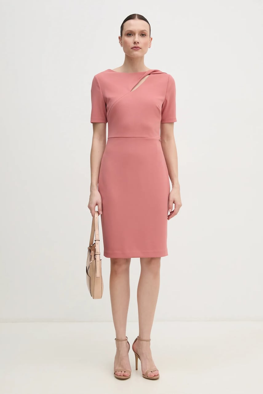 Платье Calvin Klein цвет розовый mini облегающее K20K208174 Платье Calvin Klein цвет розовый mini облегающее K20K208174