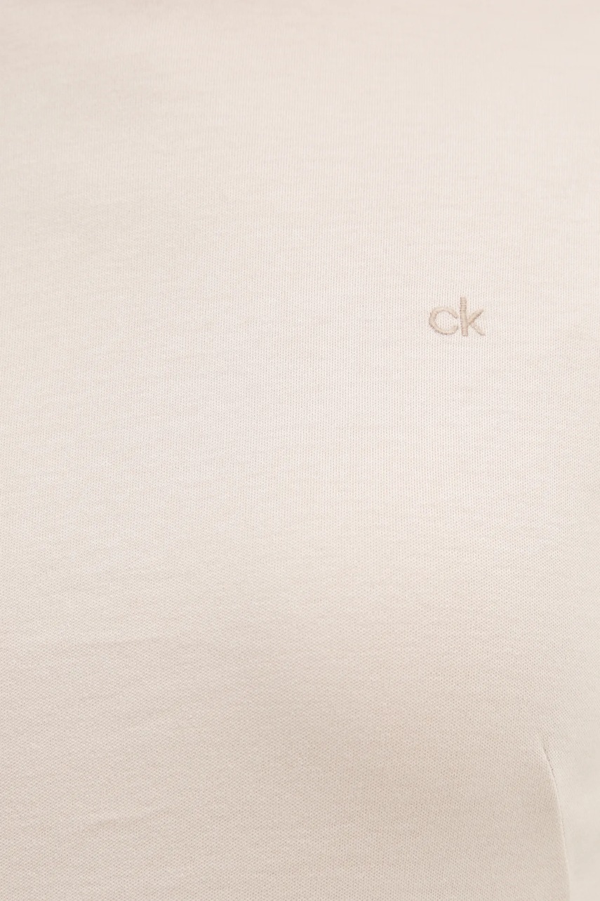 Бавовняна сукня Calvin Klein колір бежевий midi облягаюча K20K208299