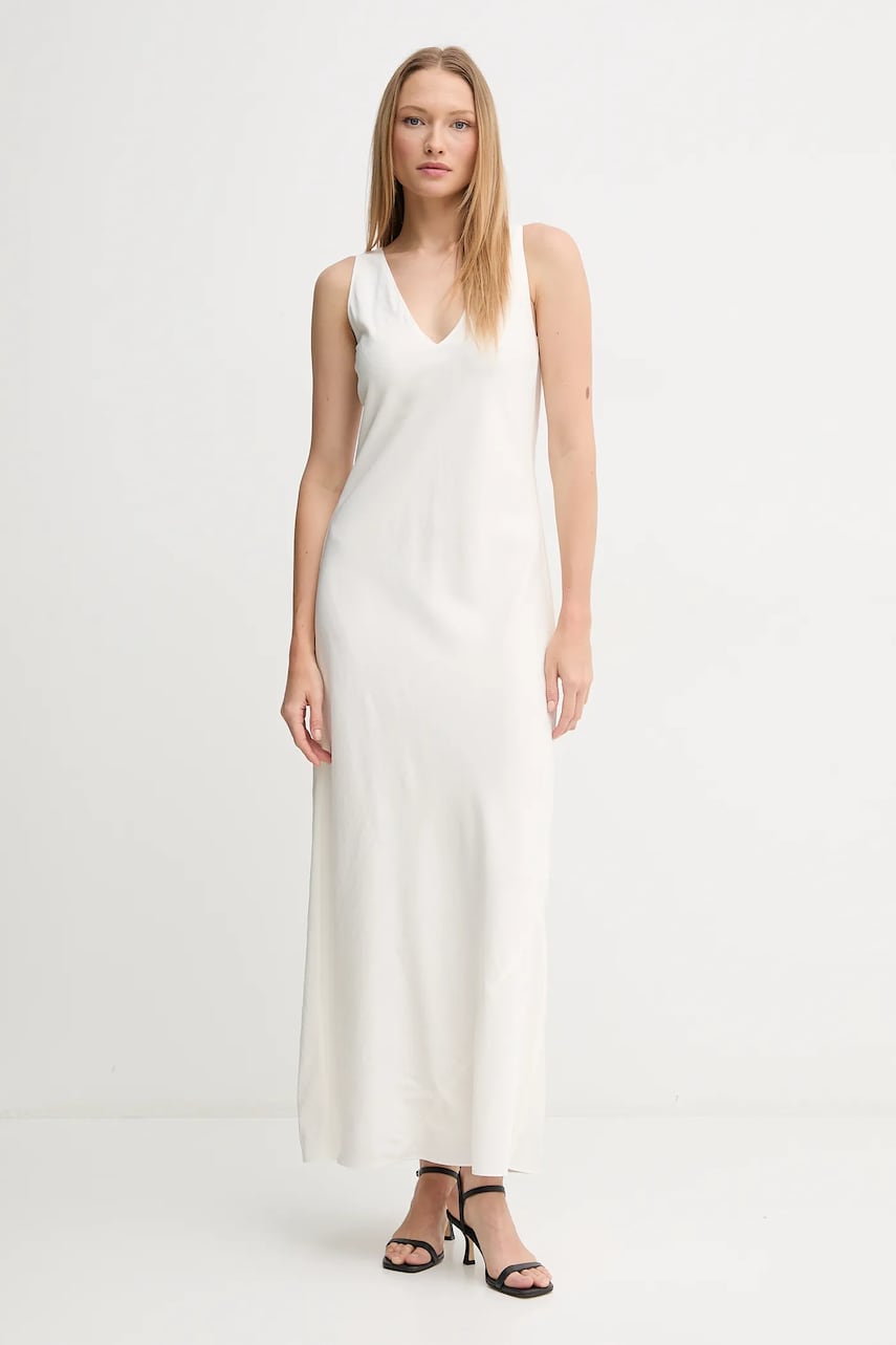 Сукня Calvin Klein колір бежевий maxi розкльошена K20K208355