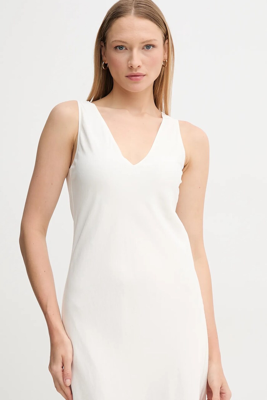 Сукня Calvin Klein колір бежевий maxi розкльошена K20K208355