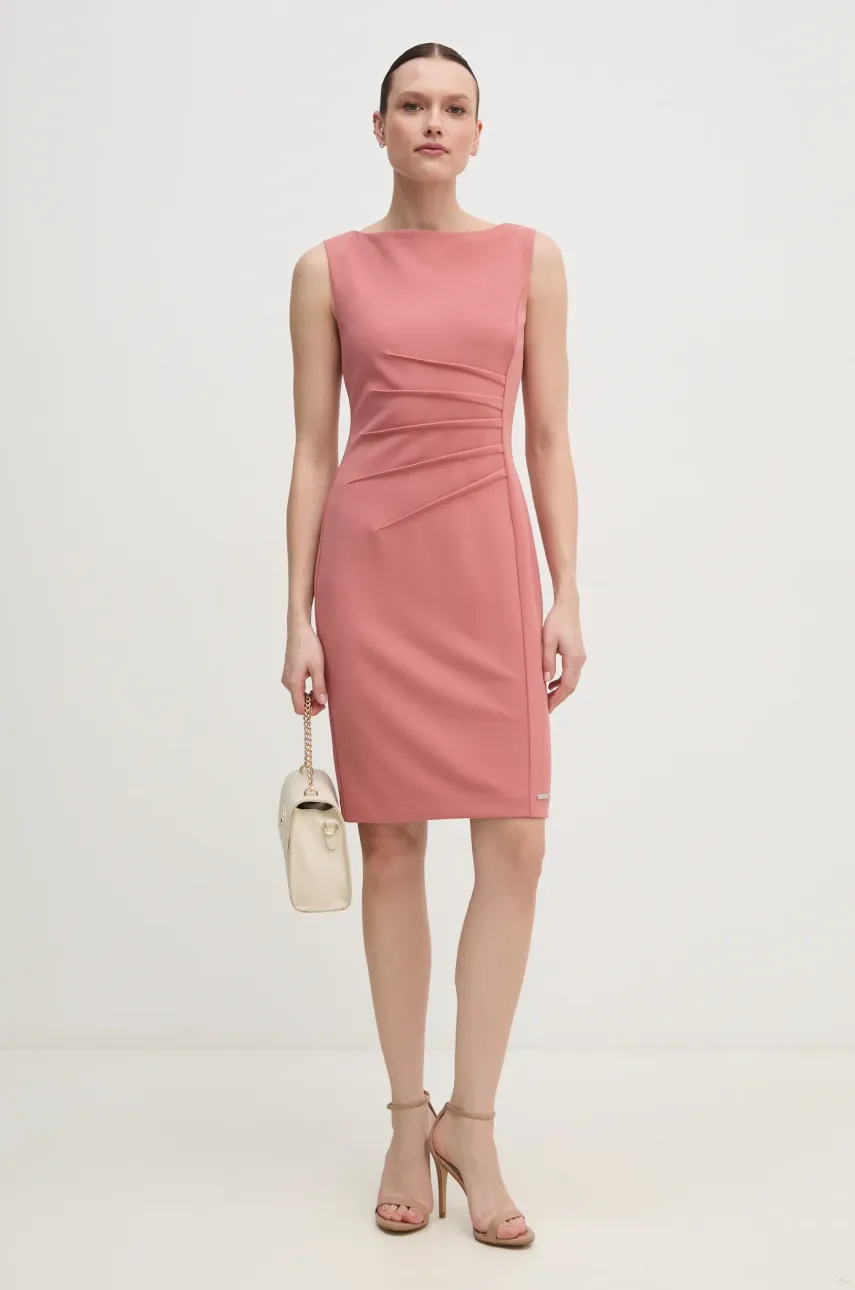 Платье Calvin Klein цвет оранжевый mini облегающее K20K208433 Платье Calvin Klein цвет оранжевый mini облегающее K20K208433