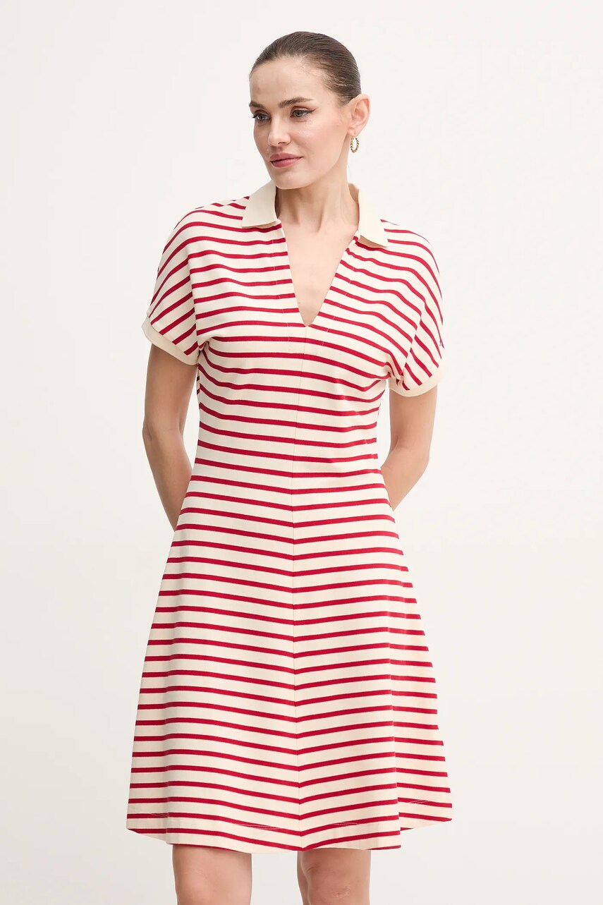 Levně Šaty Tommy Hilfiger červená barva, mini, WW0WW44513