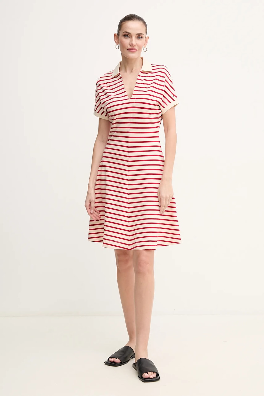 Платье Tommy Hilfiger цвет красный mini расклешённое WW0WW44513 Платье Tommy Hilfiger цвет красный mini расклешённое WW0WW44513