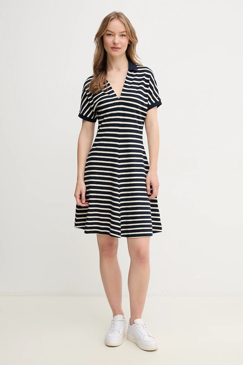 Платье Tommy Hilfiger цвет синий mini расклешённое WW0WW44513 Платье Tommy Hilfiger цвет синий mini расклешённое WW0WW44513