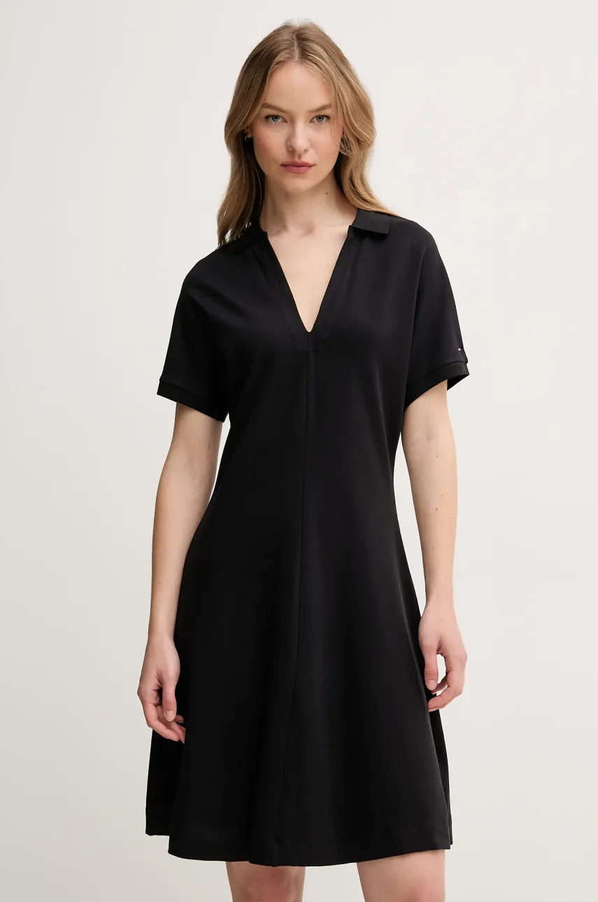 Levně Šaty Tommy Hilfiger černá barva, mini, WW0WW44513