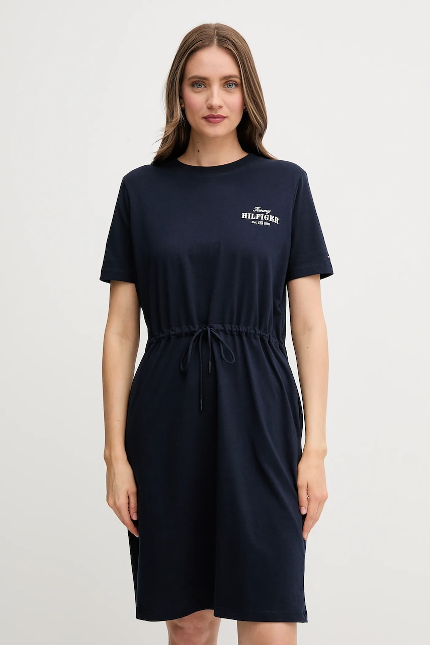 Бавовняна сукня Tommy Hilfiger колір синій mini пряма WW0WW45529