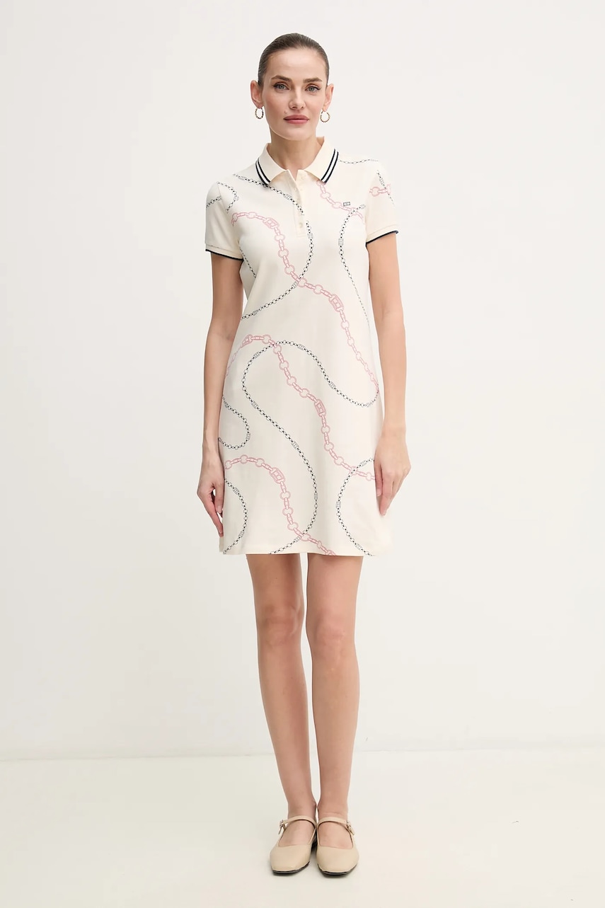 Платье Tommy Hilfiger цвет бежевый mini прямое WW0WW45532 Платье Tommy Hilfiger цвет бежевый mini прямое WW0WW45532