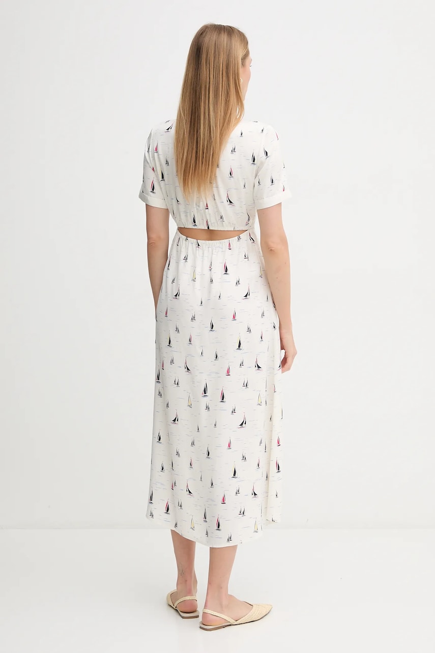 Сукня Tommy Hilfiger колір бежевий midi розкльошена WW0WW44668