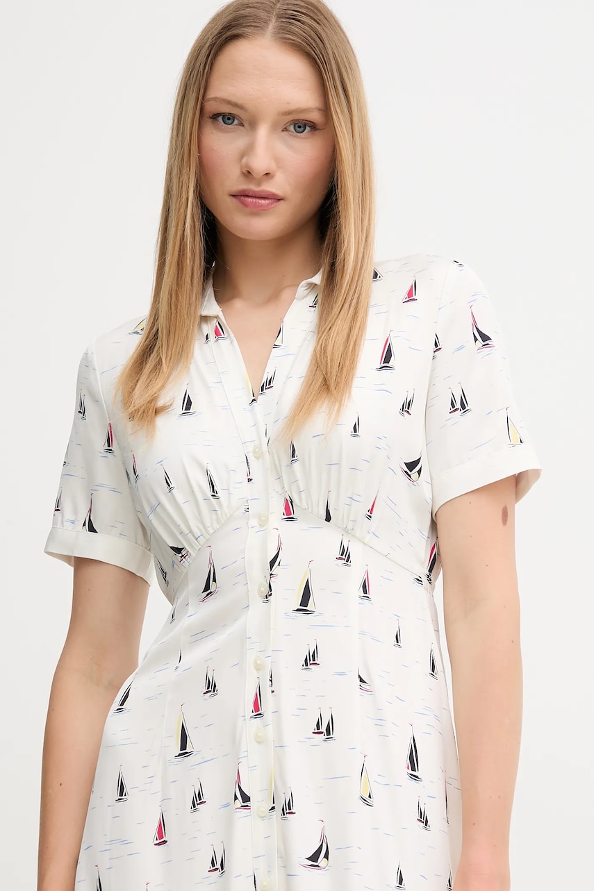 Сукня Tommy Hilfiger колір бежевий midi розкльошена WW0WW44668