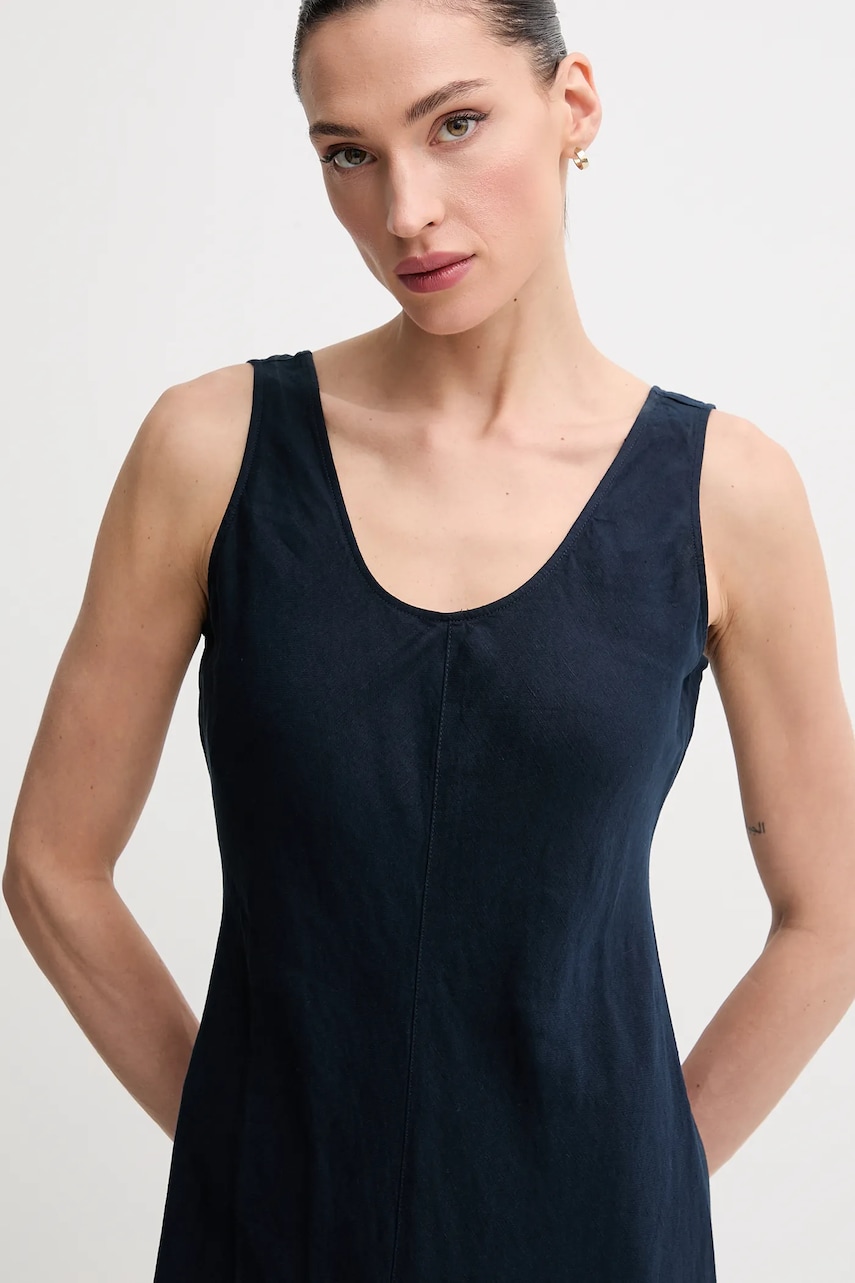 Льняна сукня Tommy Hilfiger колір синій maxi пряма WW0WW46171
