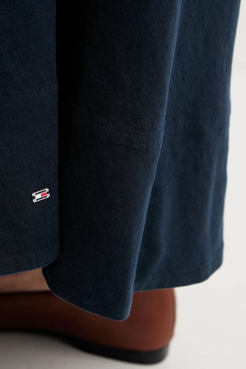 Льняна сукня Tommy Hilfiger колір синій maxi пряма WW0WW46171