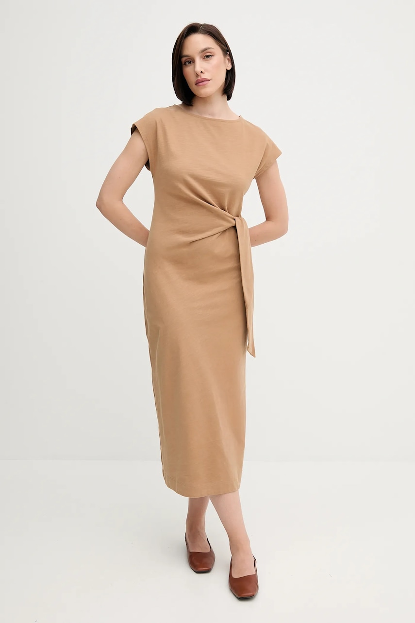 Levně Bavlněné šaty Tommy Hilfiger zelená barva, maxi, WW0WW45159