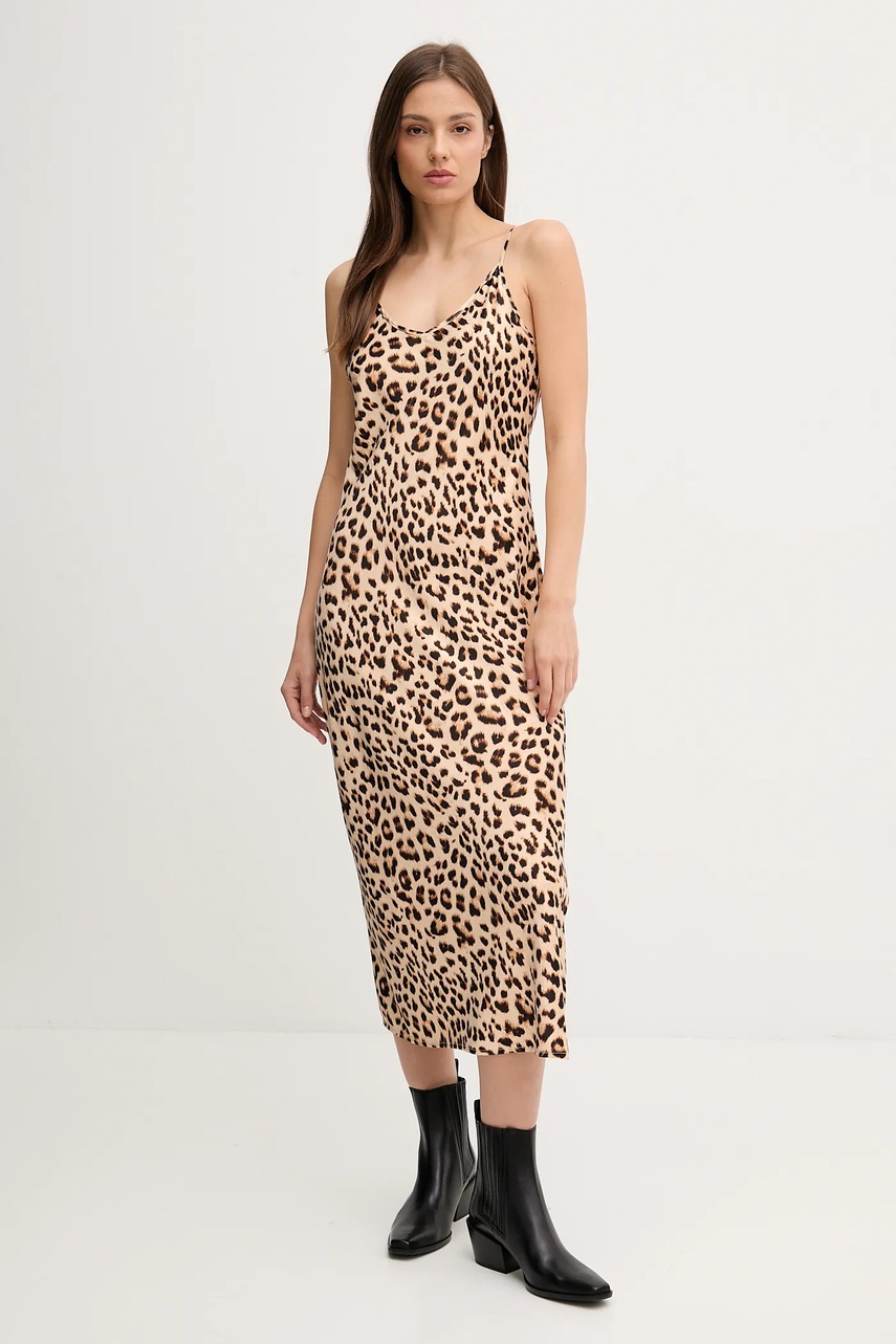 Dkny rochie culoarea negru, midi, mulată, DJ5D9053